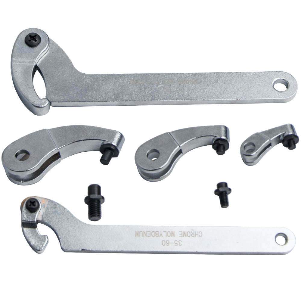 6-Stuk Pin Hook Wrench Gereedschap C Spanner Verstelbare Wrench 35-120 mm