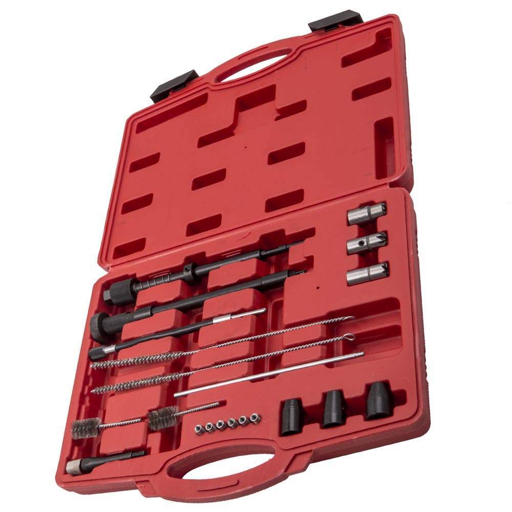 21 stuks Injector Seat Cleaning Set Cutters Guide Keerring Puller Brushes Gereedschap Kit Set