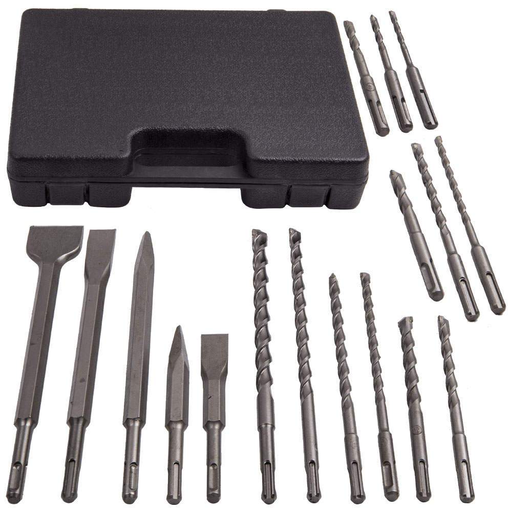 17x Hammer Drill Bits Chisel Bit Fit SDS Plus Groove Concrete Set