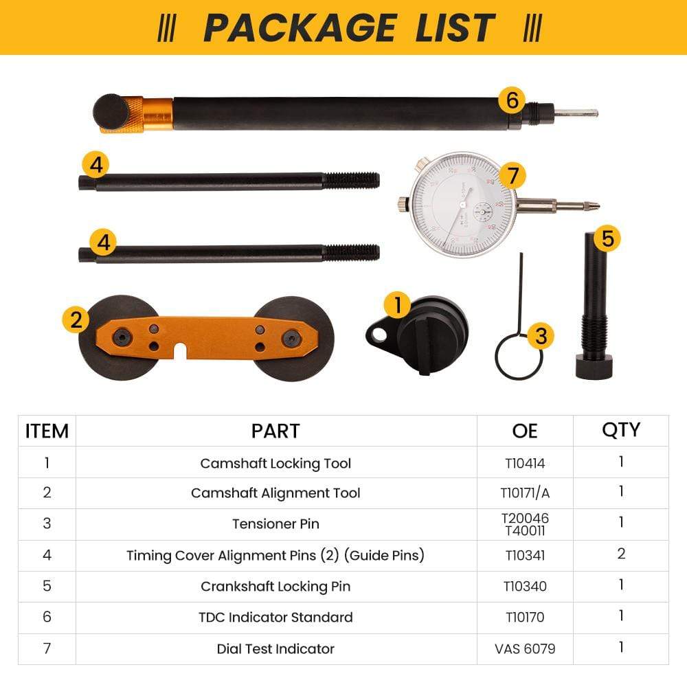 8 stuks Engine Timing Gereedschap Kit voor VAG 1.2/1.4/1.6 TSi TFSi FSI geschikt voor VW AUDI