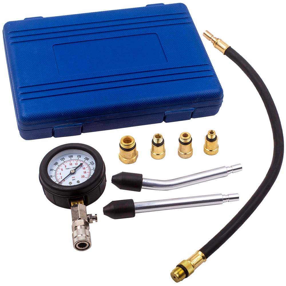 Spark Plug Petrol Cylinder Compression Pressure Tester Tubes Gereedschap Kit