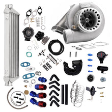 Laad de afbeelding in de galerijviewer, Voor GT3582 GT35 2.5 Inch Turbo Intercooler + Piping + BOV + Wastegate + 4-in-1 Gauge Performance