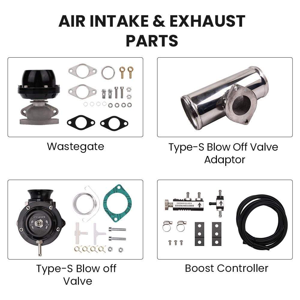 Voor GT3582 GT35 2.5 Inch Turbo Intercooler + Piping + BOV + Wastegate + 4-in-1 Gauge Performance