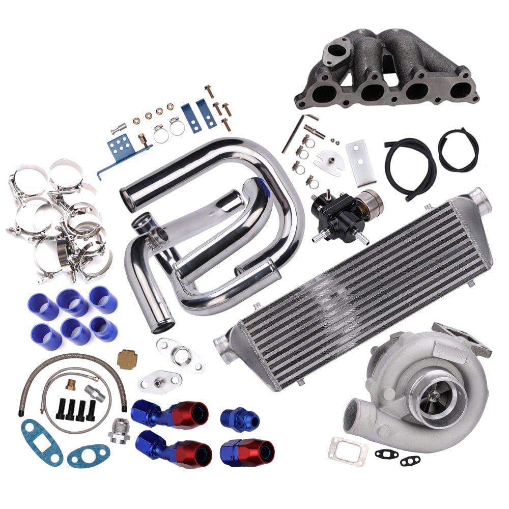 Turbokit T3/T4 hybride 450 pk geschikt voor Honda D-serie D15 D15Z1 met spruitstuk, intercooler & blow-off