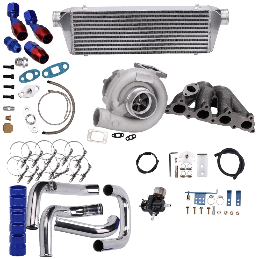 Turbokit T3/T4 hybride 450 pk geschikt voor Honda D-serie D15 D15Z1 met spruitstuk, intercooler & blow-off