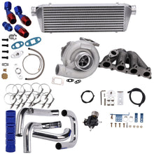 Laad de afbeelding in de galerijviewer, Turbokit T3/T4 hybride 450 pk geschikt voor Honda D-serie D15 D15Z1 met spruitstuk, intercooler &amp; blow-off