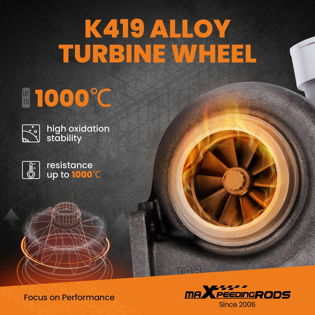 Billet-Kompressorrad Street Performance GT45 V-Band turbo T4 Twin-Scroll A/R .66