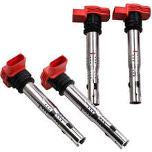 Laad de afbeelding in de galerijviewer, 4x Red Coil Pack Set geschikt voor AUDI R8 2.0 TFSI/ 2.0TSI A3/ geschikt voor Golf 5/ Leon 06E905115E