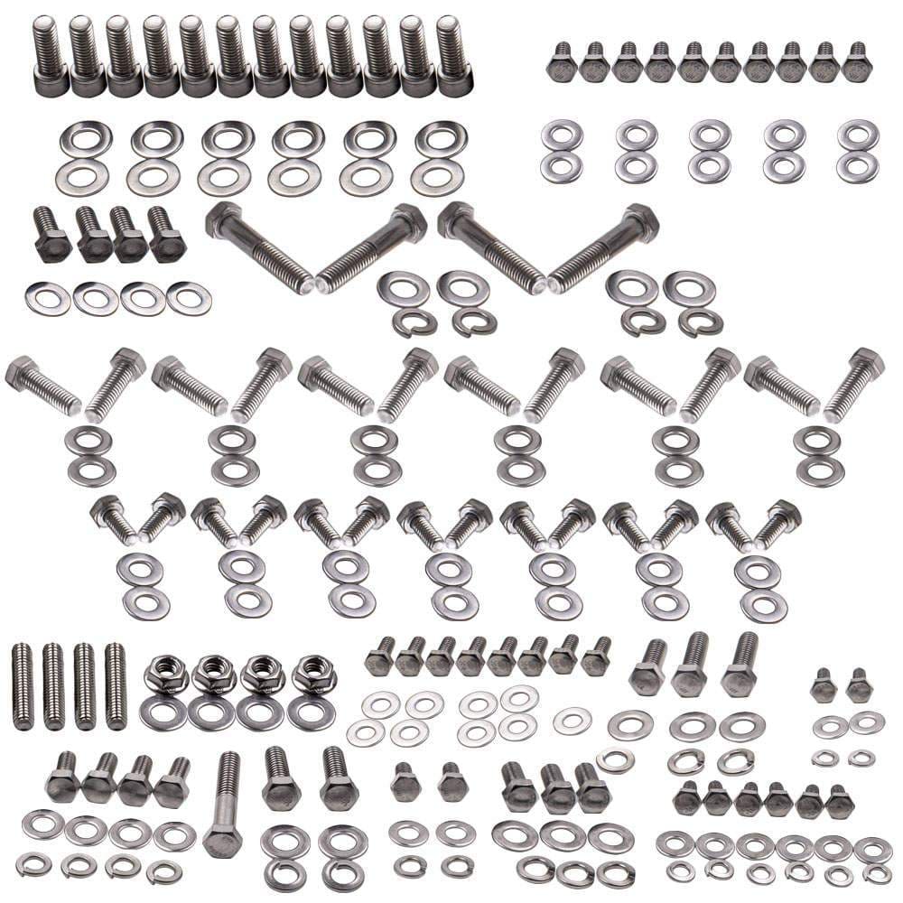 Small Block suitable for Chevy Engine 302 305 307 350 Piece Stainless Steel Hex Bolt Kit