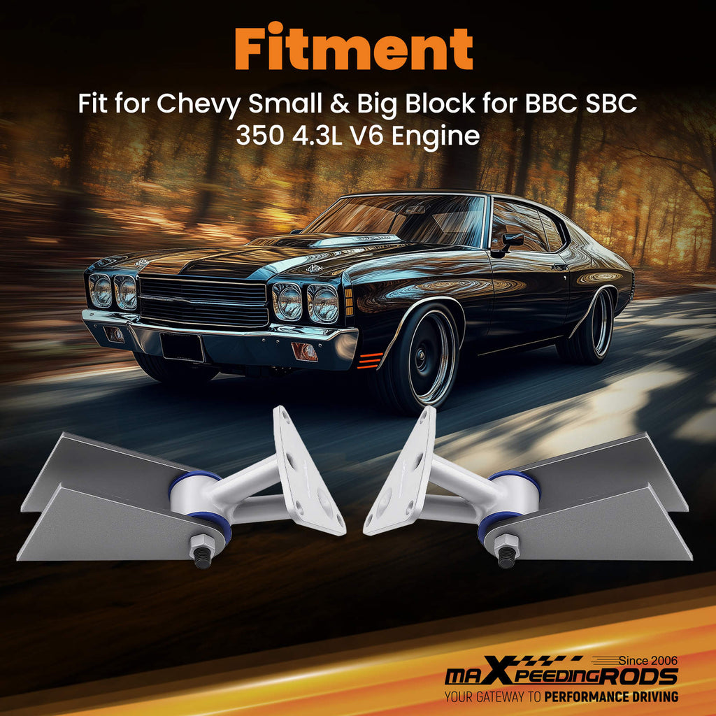 Steel Engine Motor Mount Weld-in compatible for Chevy Engines BBC SBC 350 396 454 Pair