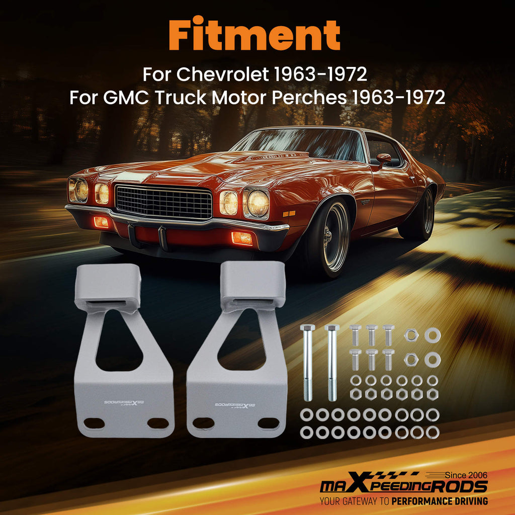 Engine Mount Brackets Set compatible for Chevy C10 Small Block 1963 1964 1965 1966 1967-72