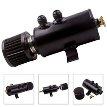 Laad de afbeelding in de galerijviewer, Black Aluminum Alloy Coolant Radiator Engine Oil Catch Can Tank Bottle with Cap