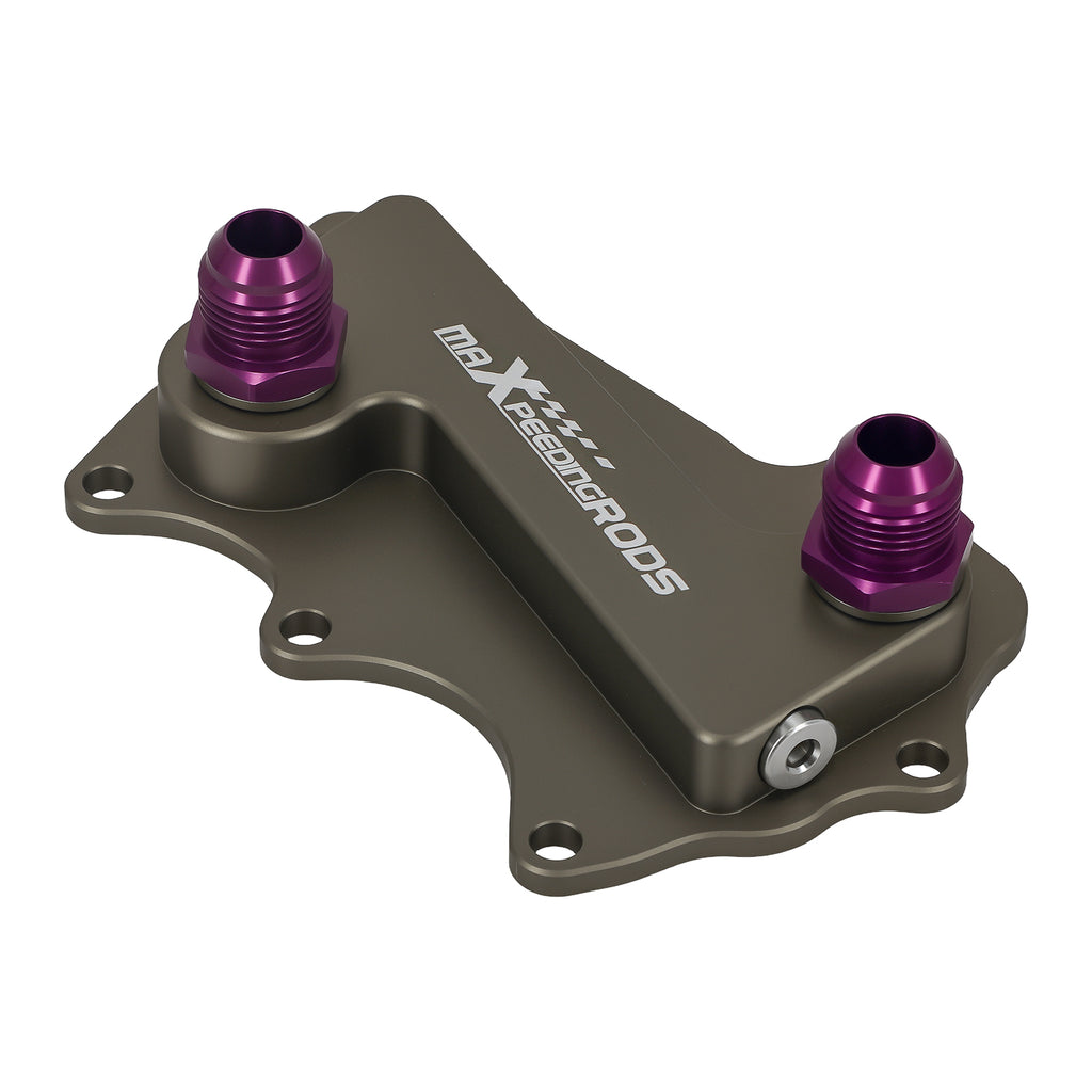 Aluminium AN10 Oil Filter Sandwich Adapter geschikt voor BMW B58 Purple Gold CNC Machined