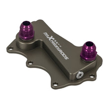 Laad de afbeelding in de galerijviewer, Aluminium AN10 Oil Filter Sandwich Adapter geschikt voor BMW B58 Purple Gold CNC Machined