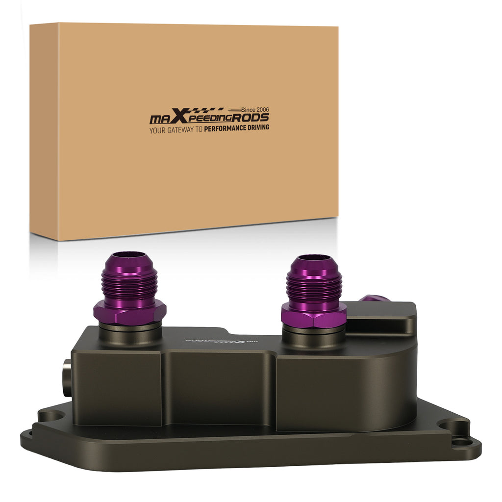 AN10 Oil Cooler Filter Sandwich Adapter geschikt voor BMW N20 N26 N52 Purple 73-83°C