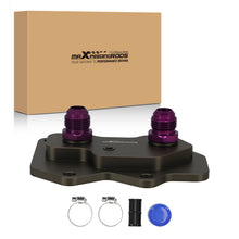 Laad de afbeelding in de galerijviewer, Aluminum AN10 Oil Sandwich Kit geschikt voor VW Audi EA113 Purple Anodized Finish