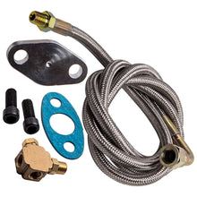 Laad de afbeelding in de galerijviewer, 43.3 Braided Stainless Turbo Charge 1/8 Npt Oil Feed Line Fit T3 T3/T4 T4 T70