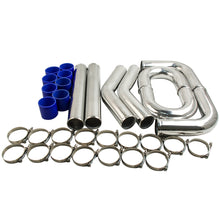 Laad de afbeelding in de galerijviewer, Intercooler Pipe 76mm 3 Inch Aluminum - Intercooler Piping Kit + Blue Hose Kits