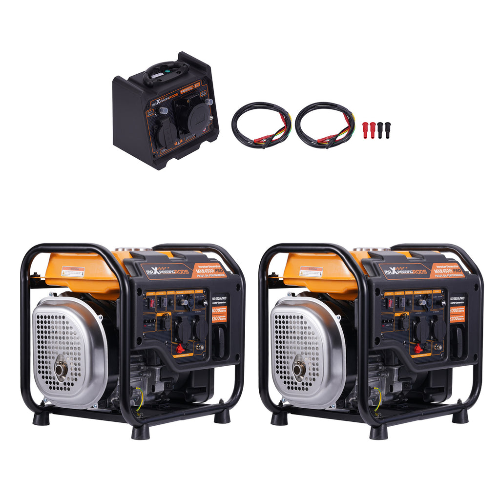 2x 3200W Inverter Stromerzeuger Benzin tragbar Notstromaggregat +Parallele Boxen