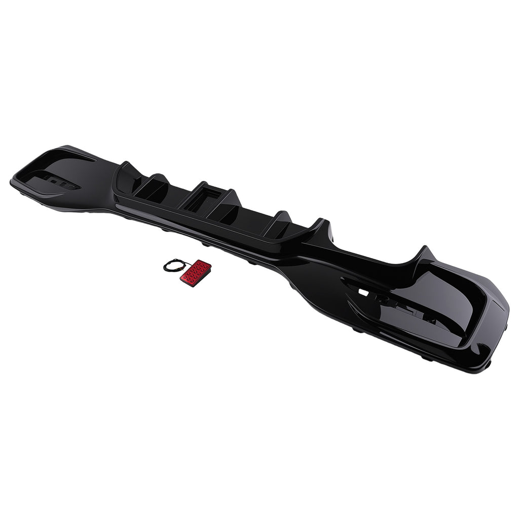 Black PP Achter Bumper Lip Diffuser LED geschikt voor BMW 1 Series F20 F21 2015-2019 LCI