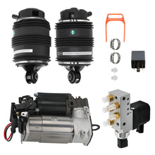 Laad de afbeelding in de galerijviewer, 2X Luftfeder Hinten 3Pins + Kompressor + Ventilblock compatible for Mercedes E-Klasse W211