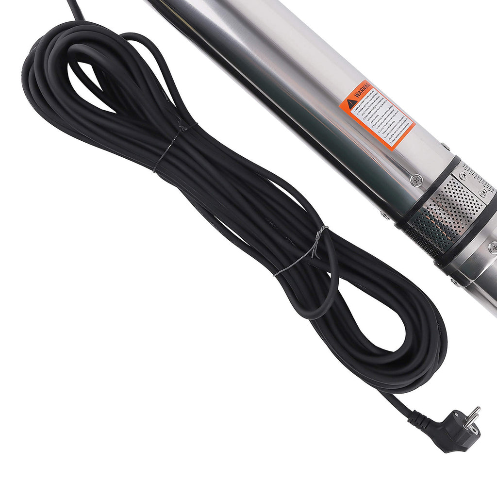 35 °C 4 inch 1100W 6600 L/H Brushless Submersible Pump 102m + 20m Cable