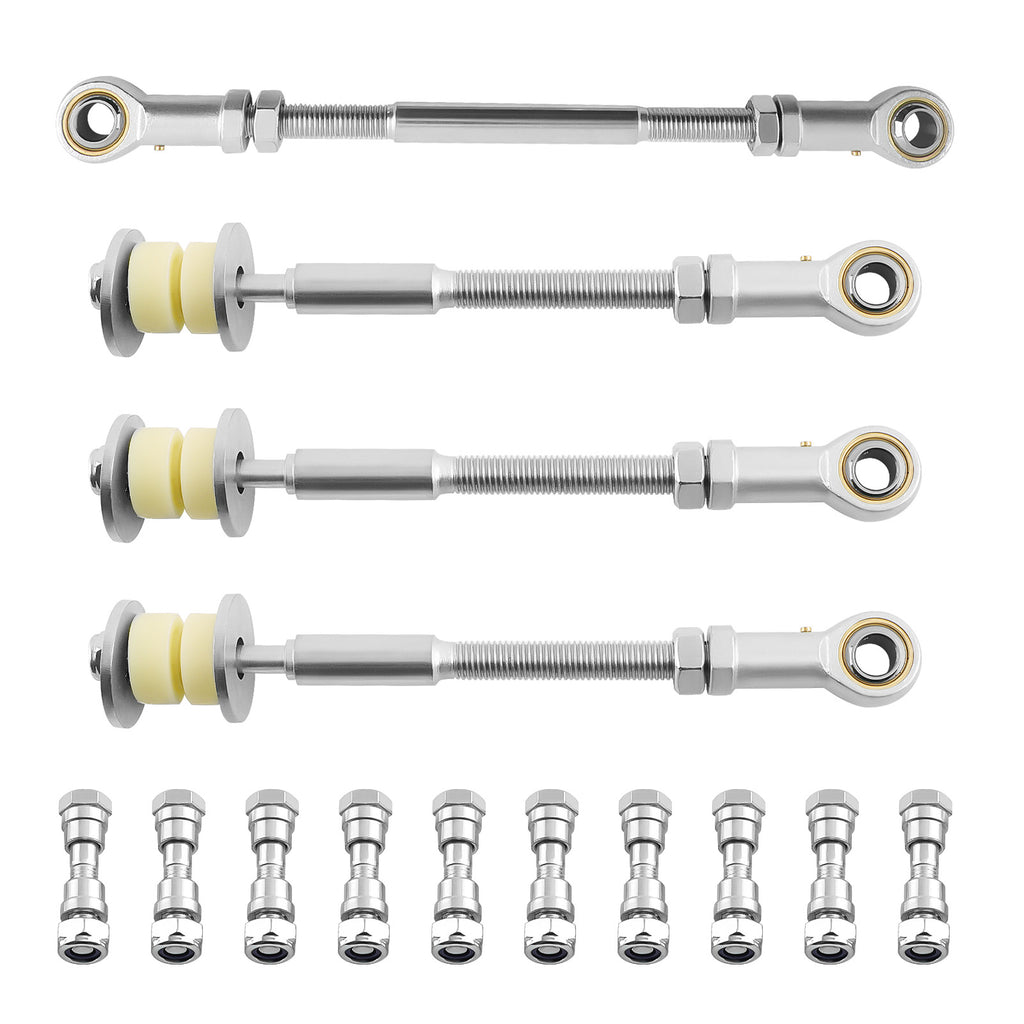 2x voor+achter Verstelbare Sway Bar Link Kit geschikt voor Nissan Patrol Y61 GU 97-12