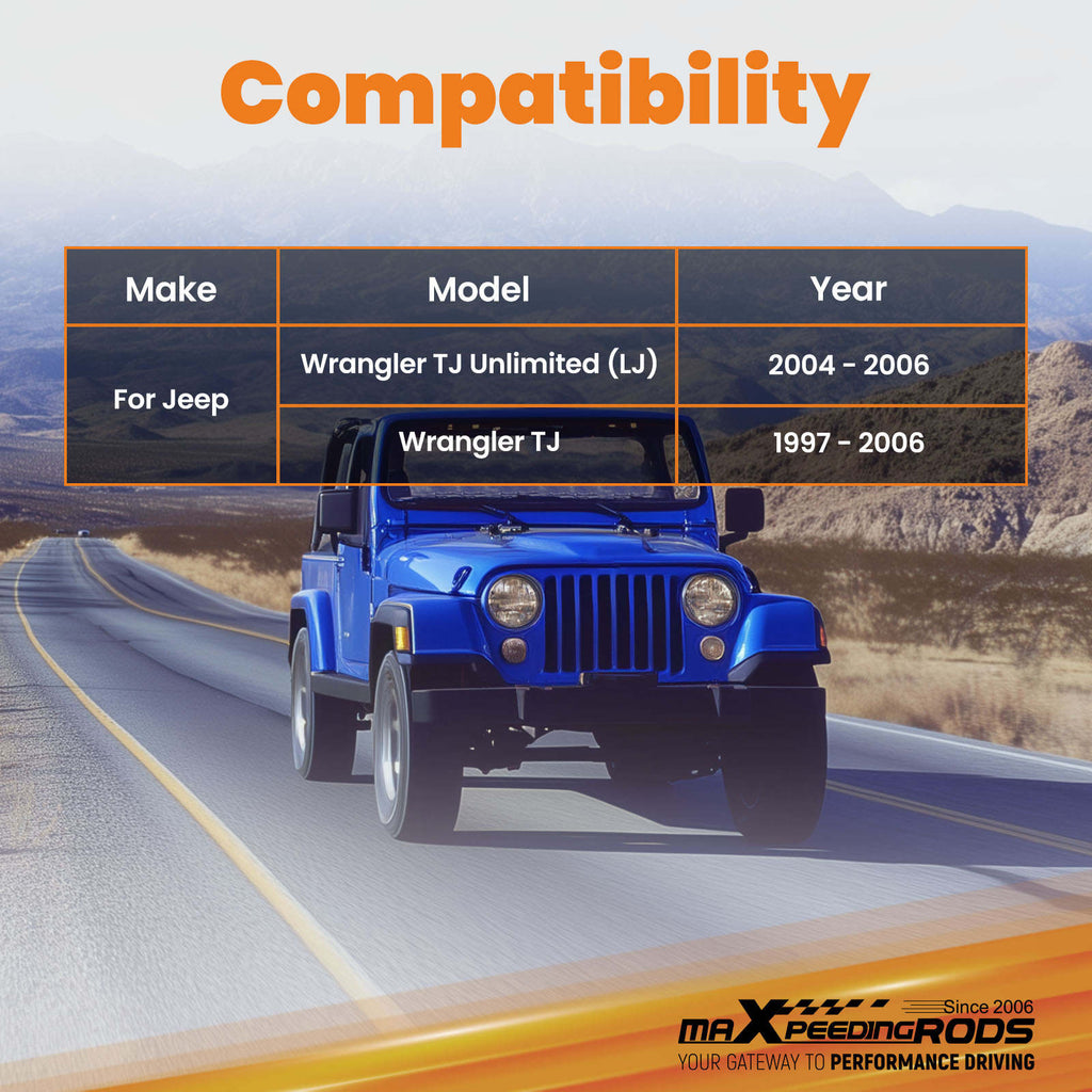 Front Sway Bar Kit w/ Steel Arms Compatible for Jeep LJ / TJ UNLIMITED 2004-2006 compatible for Jeep Wranglers （TJ） 1997-2006