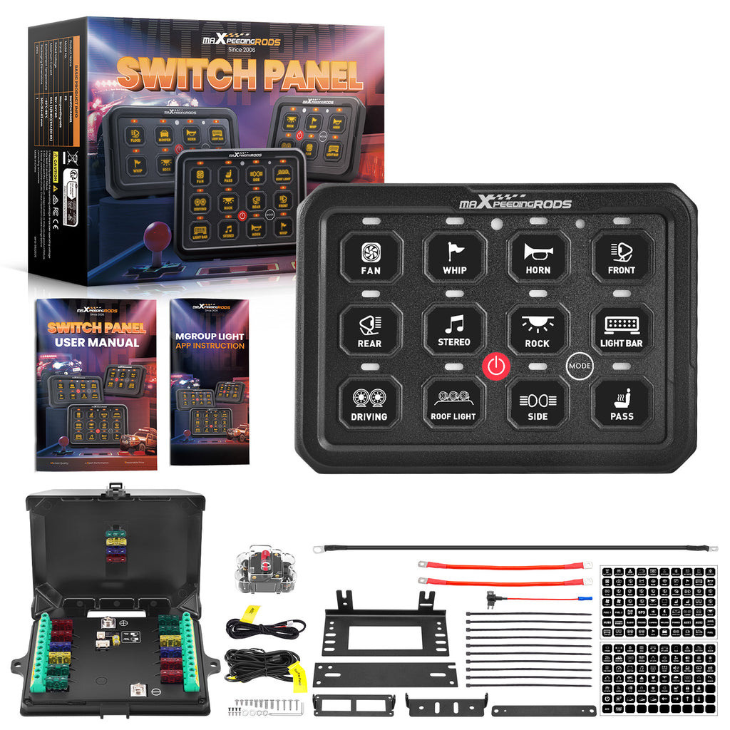 12-Gang RGB APP LED Switch Panel Control Box voor Car Marine Boat RV 12V-24V