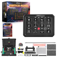 Laad de afbeelding in de galerijviewer, 12 Gang Blue Switch Panel LED Light Bar Control Electronic Relay System 12V/24V
