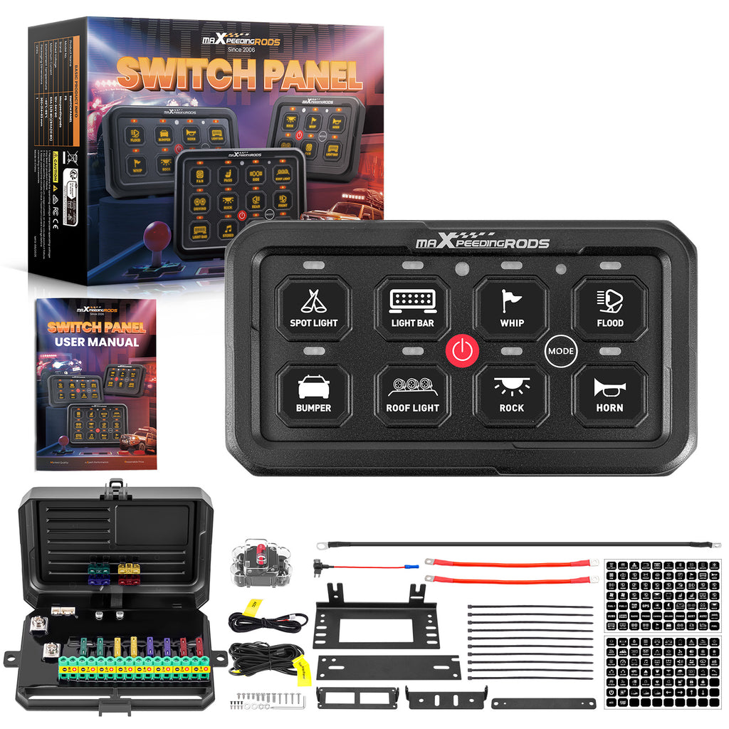 8 Gang Switch Panel Kit Automatic Dimmable Off Road LED Light Controller voor ATV