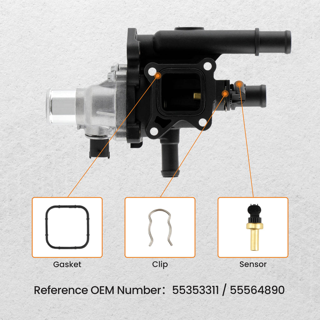 Compatible for Vauxhall Zafira B Vectra C compatible for Opel 1.6L 1.8L Thermostat Housing Sensor Kit