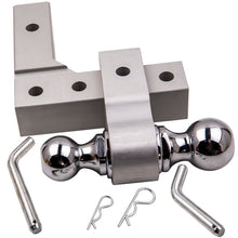 Load image into Gallery viewer, Verstelbare Aluminium Mount Double Ball Hitch 2" Receiver Hook and Trailer Tow Lock
