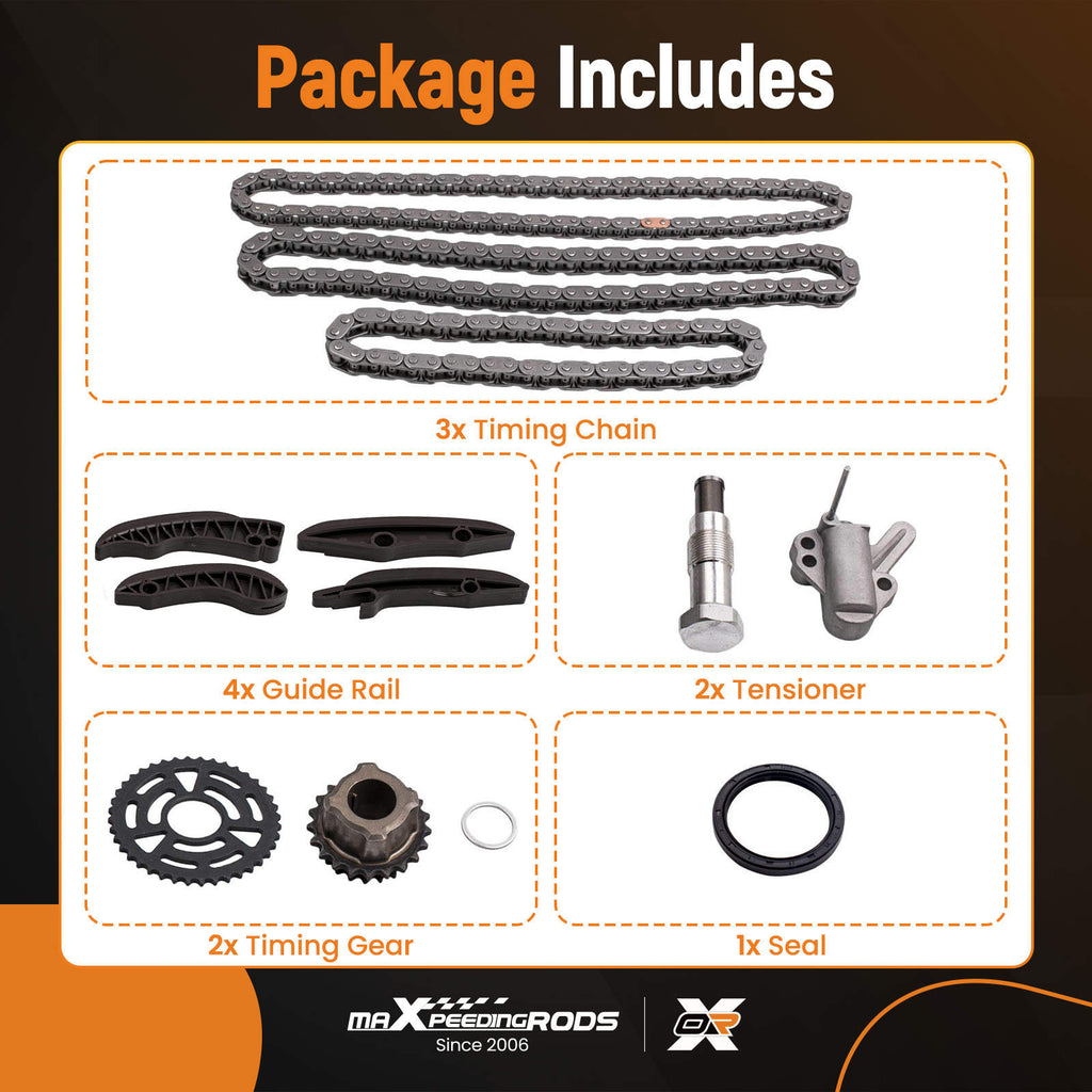 Compatible for Bmw n47d20a n47d20b n47d20c n47c20a n47 Upper Lower Rails Timing Chain Kit