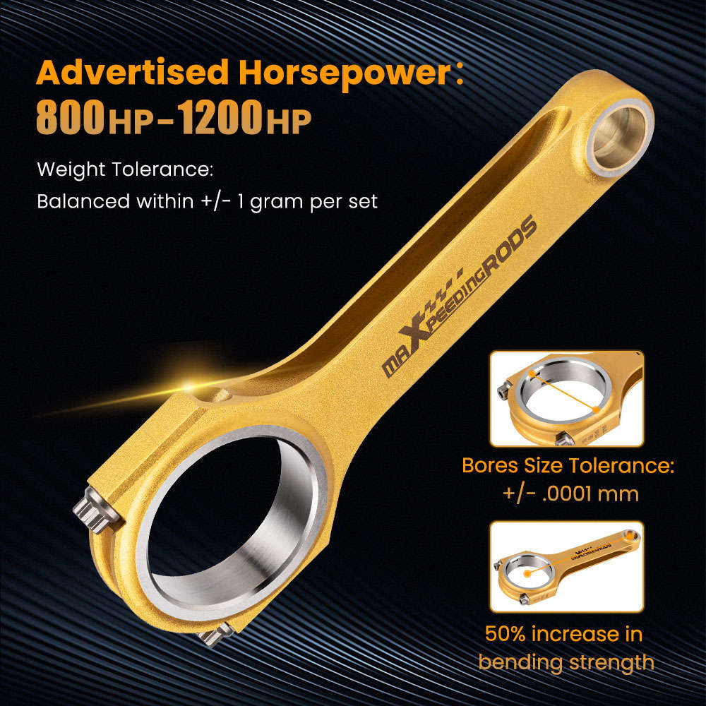 Compatible for Volvo 850 C70 T5 2.3L B5234T Conrods W/ARP 2000 Bolts H-Beam Connecting Rod