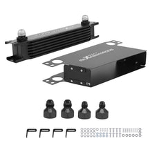 Laad de afbeelding in de galerijviewer, 7-Row Aluminium Transmission Oil Cooler Kit AN-10 voor Universal Fitment Brackets