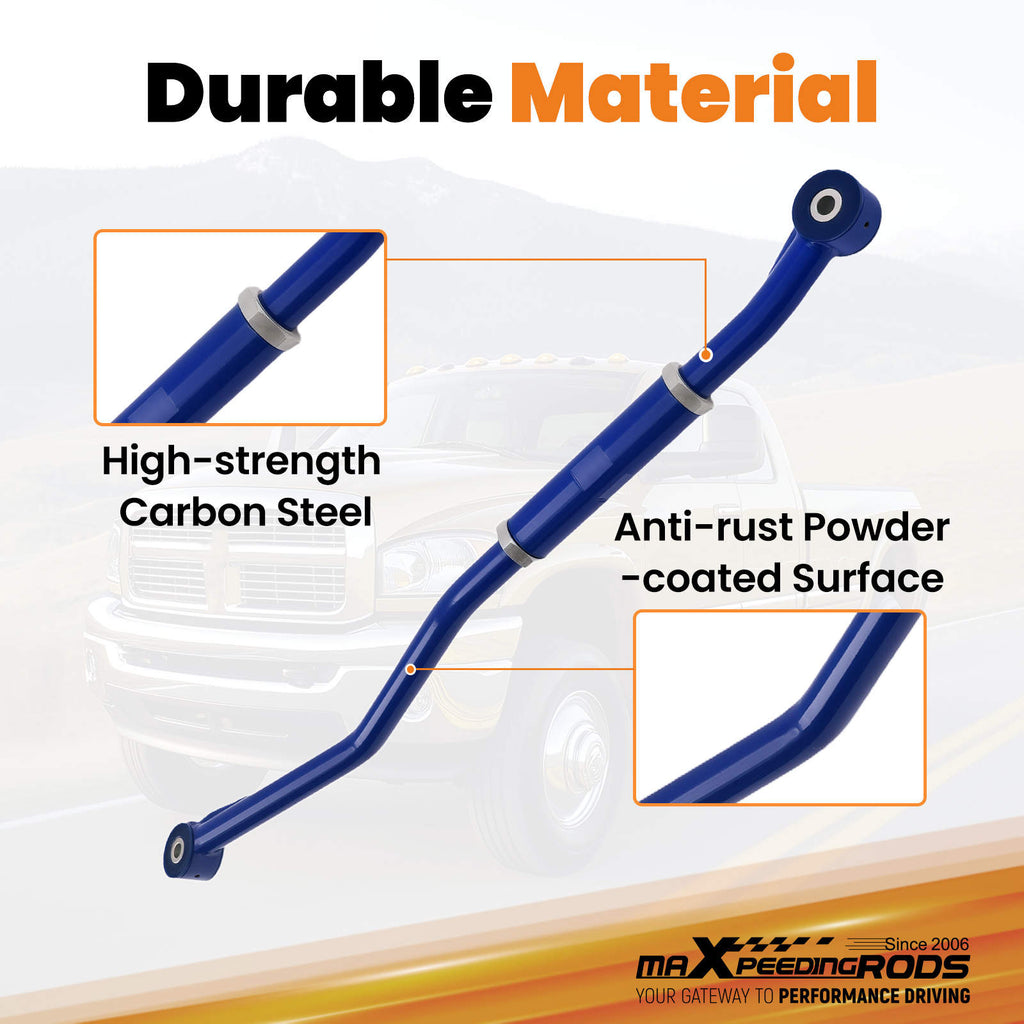 Compatible for Dodge Ram 2003-2013 2500 3500 HD Adjustable Track Bar Arm 0 inch-3 inch Lift Blue suspension arms