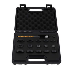 17pc Auto Hole Punch Set for Sensor Installation 17-32mm Carbon Steel Tool