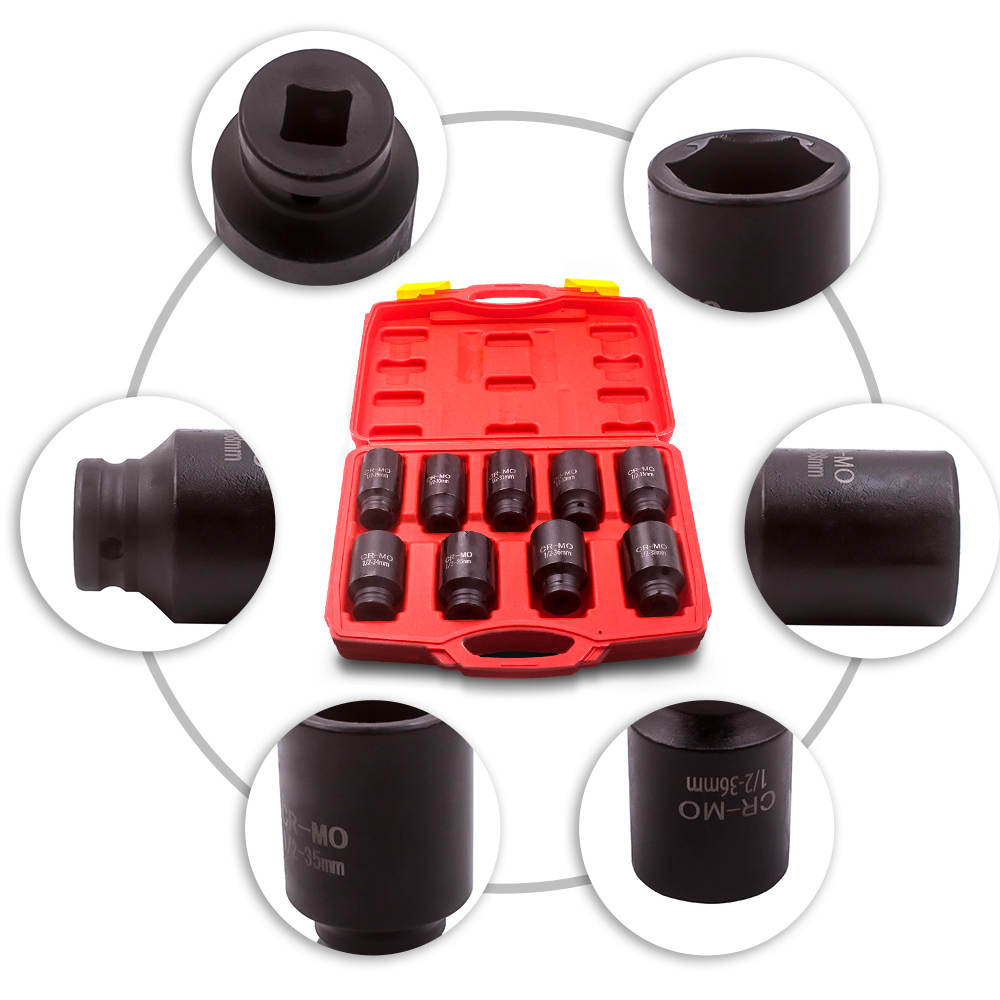 1/2 inch Drive Deep Impact Axle Hub Nut Socket Set 29mm 30 31 32-39mm