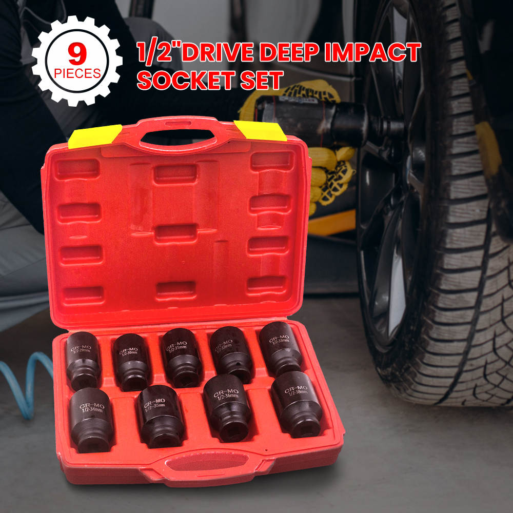 1/2 inch Drive Deep Impact Axle Hub Nut Socket Set 29mm 30 31 32-39mm