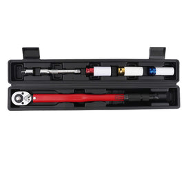 1/2 30-210Nm Torque Wrench Set with Chrome Sockets for Vehicle Wheels 17, 19, and 21mm