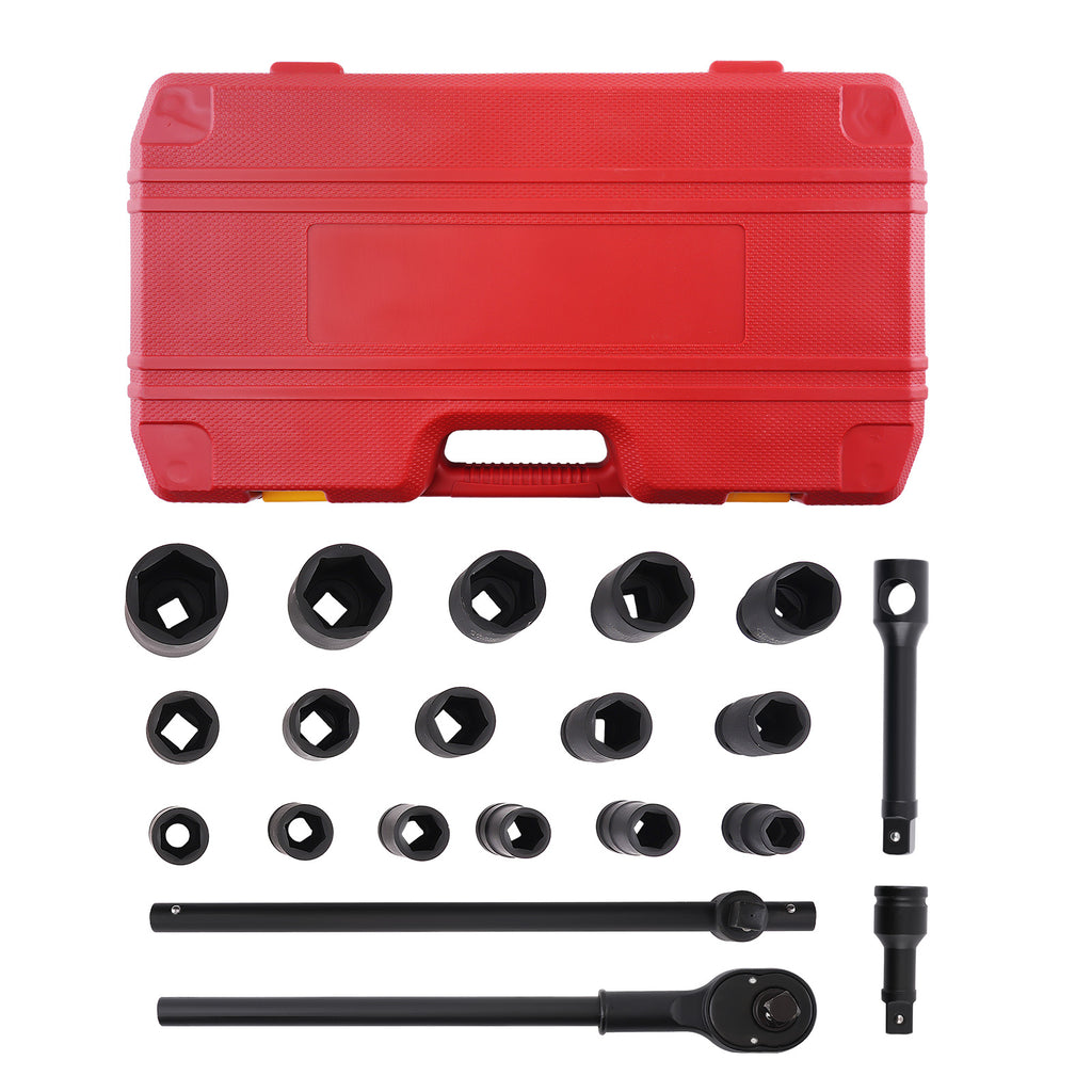 21x 3/4 inch Drive Deep Impact Socket Set 19mm-50mm Ratchet Extension