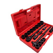 Laad de afbeelding in de galerijviewer, 21PCS 3/4 inch 19-50mm Drive Deep Impact Socket Set Garage Repair Ratchets