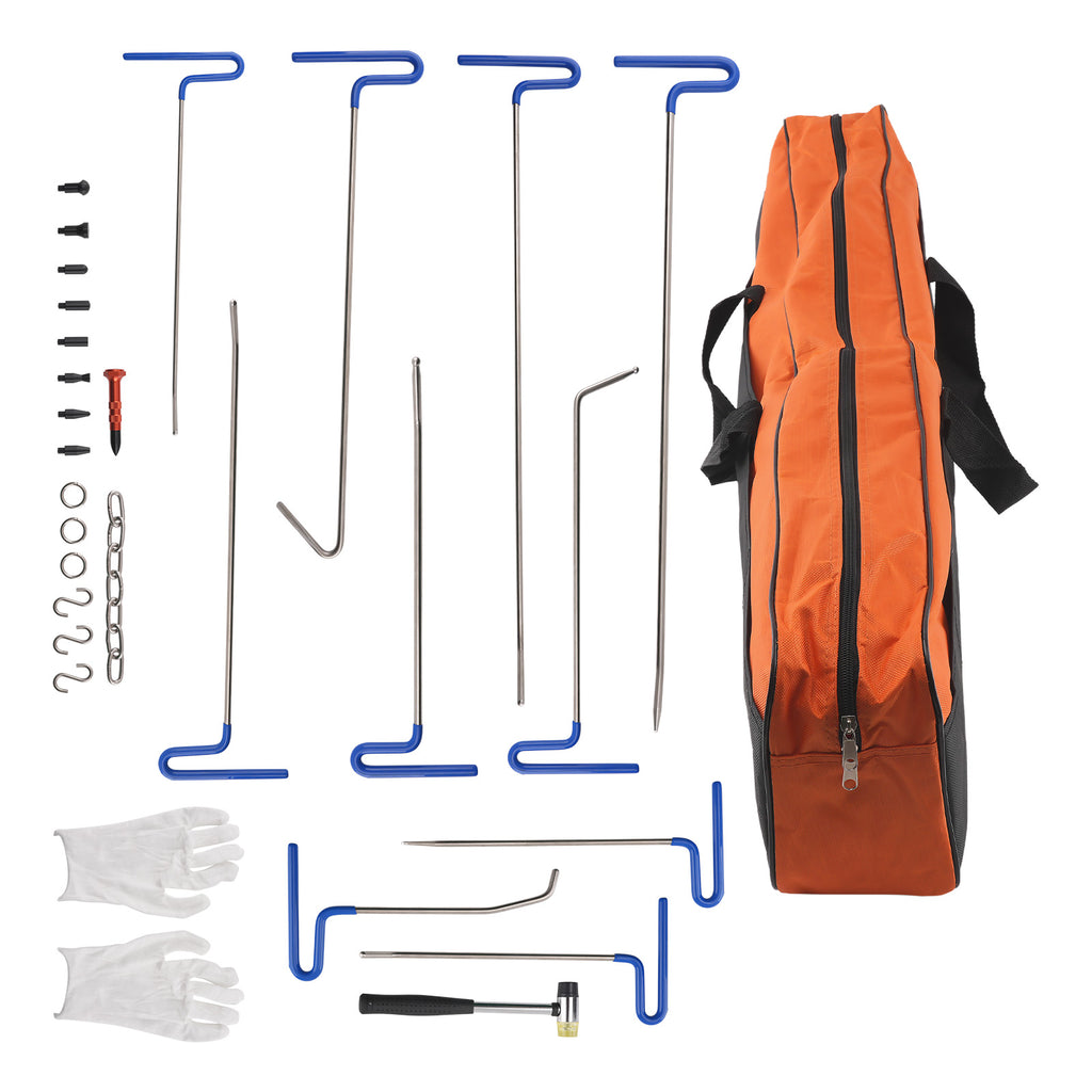 29x Auto PDR Puller Rods Dent Paintless Repair Tools Car Removal Hail Push Kit