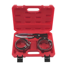 Laad de afbeelding in de galerijviewer, 7 Piece Car Piston Ring Compressor Tool 73-111mm Ratchet Pliers Repair Set