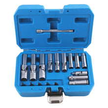 Laad de afbeelding in de galerijviewer, 18 Piece Glow Plug Socket Set Remove Install Vehicle Garage Workshop
