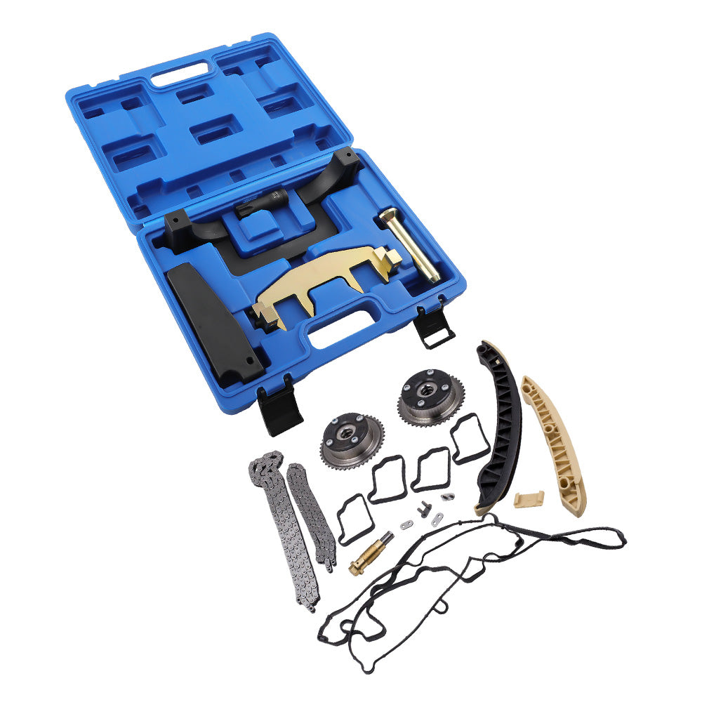 Distributiekettingset + adjustment gereedschap geschikt voor Mercedes M271 CLK C209 200 Kompressor