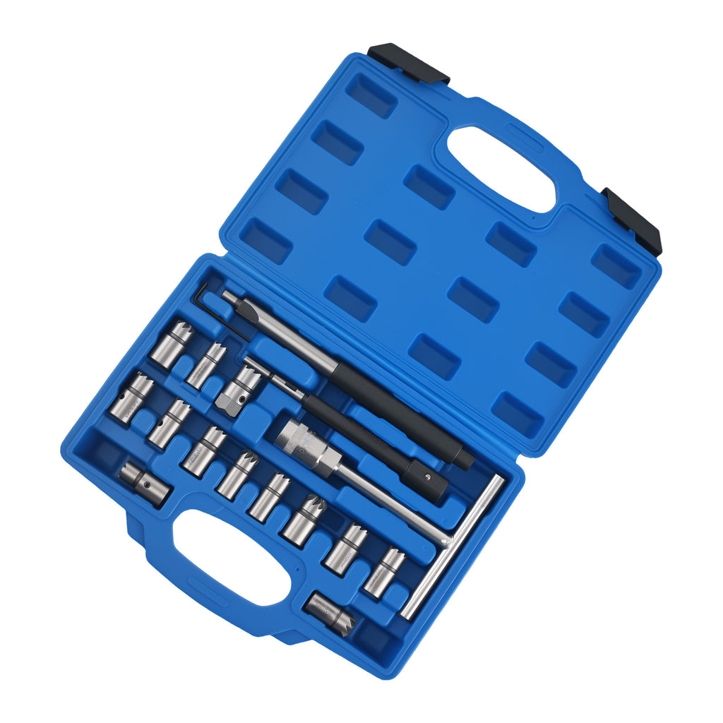 Diesel Inyector Asiento Cortador Limpiador Universal 17pcs compatible for Mercedes-Benz