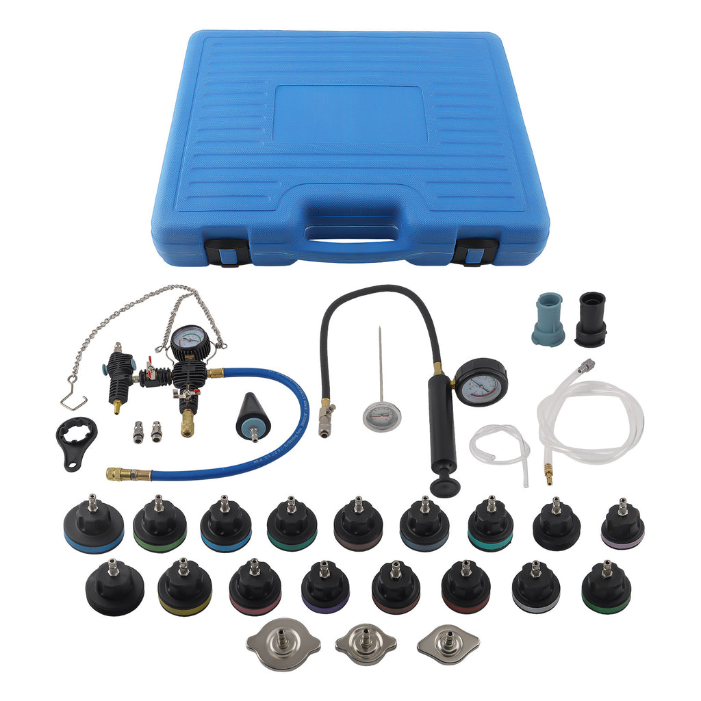 28pcs Radiateur Pressure Tester Coolant Purge Refill Vacuum Cooling System Kit