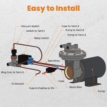 Laad de afbeelding in de galerijviewer, Electric Vacuum Pump Kit Mounting Hardware for Brake Booster 12 Volt 18 to 22